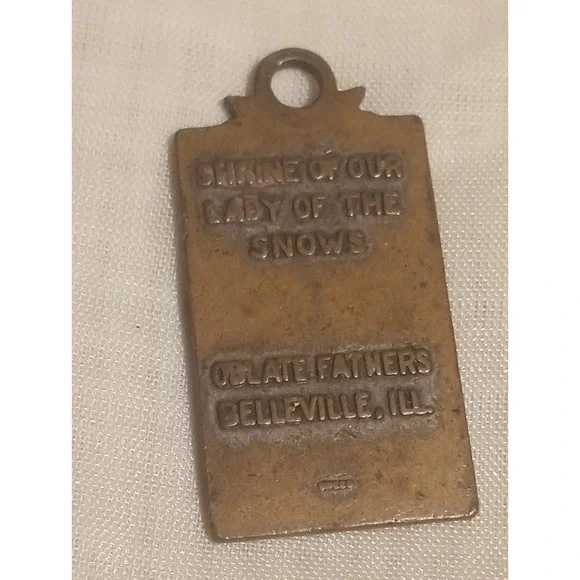 Religious rectangle pendant medal Our lady Of The Snow - Picture 2 of 6